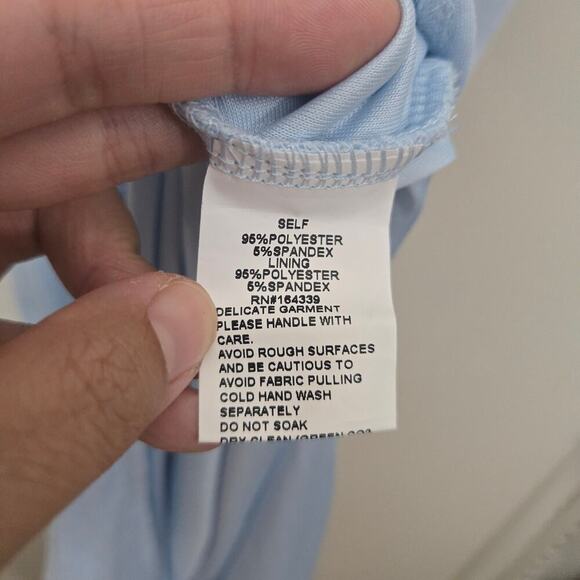 NEW Revolve SNDYS Madrid Maxi Dress Size L Light Blue Off the Shoulder Event - Picture 10 of 10